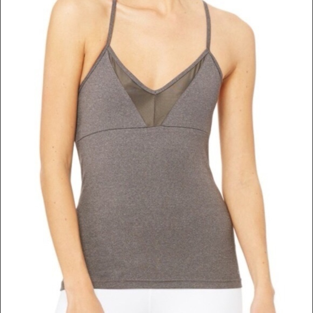 Alo Yoga|  strappy crossback bra tank v neck XS